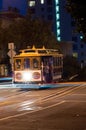 San Francisco cable car at night Royalty Free Stock Photo