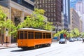 San Francisco Cable car Tram in Market Street California Royalty Free Stock Photo