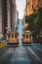 San Francisco Cable Cars on California Street, California, USA