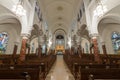 San Francisco, California - April 7, 2018: The nave of Notre Dame des Victories Church. Royalty Free Stock Photo