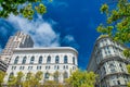 San Francisco, California - August 6, 2017: Buildings from Market and Fifth Street. Parc55, Bank of America and Flood Building Royalty Free Stock Photo