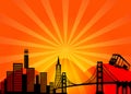 San Francisco California City Skyline Clipart