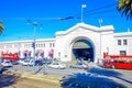 San Francisco, California - February 11, 2017: Beautiful touristic view of Pier 33 in the popular and cultural downtown Royalty Free Stock Photo