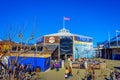 San Francisco, California - February 11, 2017: Beautiful touristic view of Pier 39 in the popular and cultural downtown Royalty Free Stock Photo