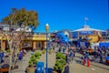 San Francisco, California - February 11, 2017: Beautiful touristic view of Pier 39 in the popular and cultural downtown Royalty Free Stock Photo