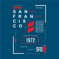 San francisco california graphic typography design t shirt vector art Royalty Free Stock Photo