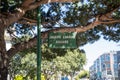 San Francisco, California -Sign for Joseph Conrad Square, a small city park located along Columbus Avenue near