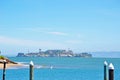 San Francisco, bay, Alcatraz, island, beach, sailing, Pacific Ocean, California, United States, sunset Royalty Free Stock Photo