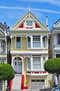 San Francisco, Painted Ladies, public monument, architecture, victorian, house, California, United States, Alamo Square Royalty Free Stock Photo