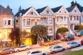 Traditional Victorian Houses `Painted Ladies` at Alamo Square Royalty Free Stock Photo