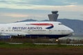 SAN FRANCISCO, CALIFORNIA, UNITED STATES - NOV 27, 2018: British Airways Boeing 747-400 on the tarmac at San Francisco Royalty Free Stock Photo