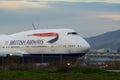 SAN FRANCISCO, CALIFORNIA, UNITED STATES - NOV 27, 2018: British Airways Boeing 747-400 on the tarmac at San Francisco Royalty Free Stock Photo