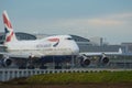 SAN FRANCISCO, CALIFORNIA, UNITED STATES - NOV 27, 2018: British Airways Boeing 747-400 on the tarmac at San Francisco Royalty Free Stock Photo