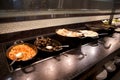 SAN FRANCISCO, CALIFORNIA, UNITED STATES - NOV 27th, 2018: Cozy interior and food buffet of the airport lounge at SFO