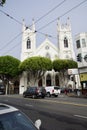 SAN FRANCISCO, CALIFORNIA, UNITED STATES - NOV 25th, 2018: The National Shrine of Saint Francis of Assisi, beautiful old