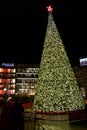 SAN FRANCISCO, CALIFORNIA, UNITED STATES - NOV 26th, 2018: Night view of the Christmas tree at Union Square Royalty Free Stock Photo