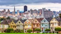 San Francisco, California, USA from Alamo Square Royalty Free Stock Photo