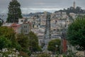 Famous Lombard street. San Francisco, California, USA Royalty Free Stock Photo