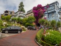 San Francisco, California, USA : Lombard Street, steep hill, hairpin turns Royalty Free Stock Photo