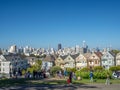 San Francisco, California, USA: Painted ladies, Victorian and Edwardian houses and buildings, Alamo Square Park Royalty Free Stock Photo