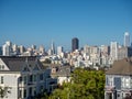 San Francisco, California, USA: Painted ladies, Victorian and Edwardian houses and buildings, Alamo Square Park Royalty Free Stock Photo