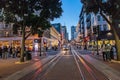 Night street downtown and famous Cable Car in san francisco Royalty Free Stock Photo