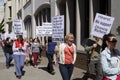 San Francisco Chronicle workers demonstrating for fair health deal.