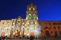 San Francisco Church at dusk, La Paz, Bolivia, South America Royalty Free Stock Photo