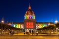 San Francisco City Hall in Rainbow Colors Royalty Free Stock Photo