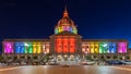 San Francisco City Hall in Rainbow Colors Royalty Free Stock Photo