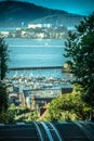 San francisco city neighborhoods and street views on sunny day Royalty Free Stock Photo