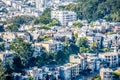 San francisco city neighborhoods and street views on sunny day