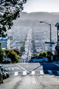 San francisco city neighborhoods and street views on sunny day Royalty Free Stock Photo