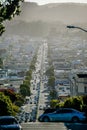 San francisco city neighborhoods and street views on sunny day Royalty Free Stock Photo