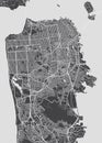 San Francisco city plan, detailed vector map Royalty Free Stock Photo