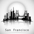 San Francisco city skyline silhouette Royalty Free Stock Photo