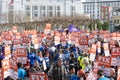 San Francisco City Union Workers on and in front of the steps of City Hall