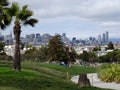 San Francisco cityscape from Alamo square park Royalty Free Stock Photo