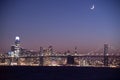 San Francisco Cityscape with cresent moon