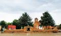 San Francisco de Asis Mission Church in Taos New Mexico on a rainy day Royalty Free Stock Photo