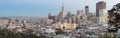 San Francisco Downtown and Bay Bridge Panorama Royalty Free Stock Photo