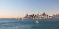 San Francisco downtown skyline from Alcatraz island Royalty Free Stock Photo