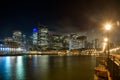 San Francisco downtown skyline as seen from Pier seven at night Royalty Free Stock Photo