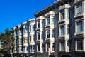 San Francisco downtown with typical building and skyscrapers in sunny day. California