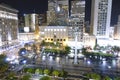 San Francisco Downtown - the Union Square - aerial view at night - SAN FRANCISCO - CALIFORNIA - APRIL 17, 2017 Royalty Free Stock Photo