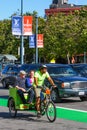 San Francisco Embarcadero Pedicab Bicycle Taxi Royalty Free Stock Photo