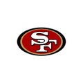 San Francisco 49ers logo on white background