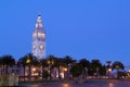 San Francisco Ferry Building at Night Royalty Free Stock Photo