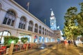 San Francisco Ferry Building at night, California, USA Royalty Free Stock Photo