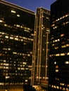 San Francisco, Financial District, Evening, Holiday Lights Royalty Free Stock Photo